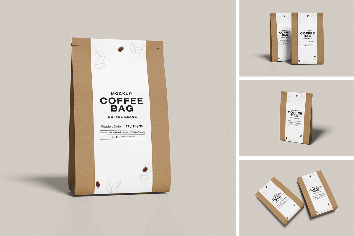 Coffee Bag Mockup, an Advertising Mockup by swsi-studio (Photo 1 of 5)