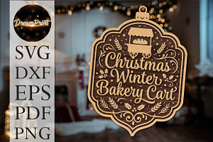 Christmas Winter Bakery Cart SVG