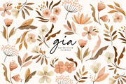 watercolor vintage flower clipart, an Illustration by beatriceviyiwi (Thumbnail 1 of 2)