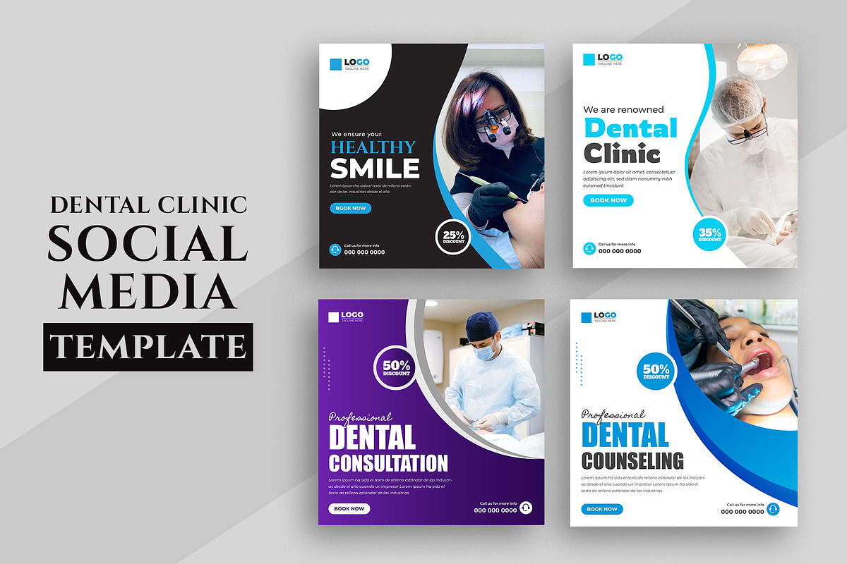 Dental Care Social Media Post Design, a Social Media Template by nandinigraphics