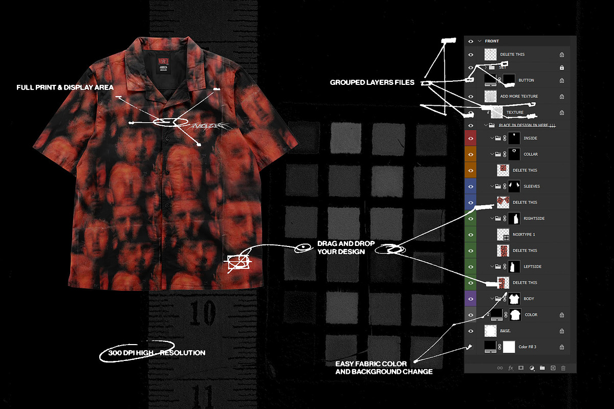 REALISTIC COLLAR SHIRT MOCKUP, a Shirt Mockup by Noirthetic (Photo 2 of 3)