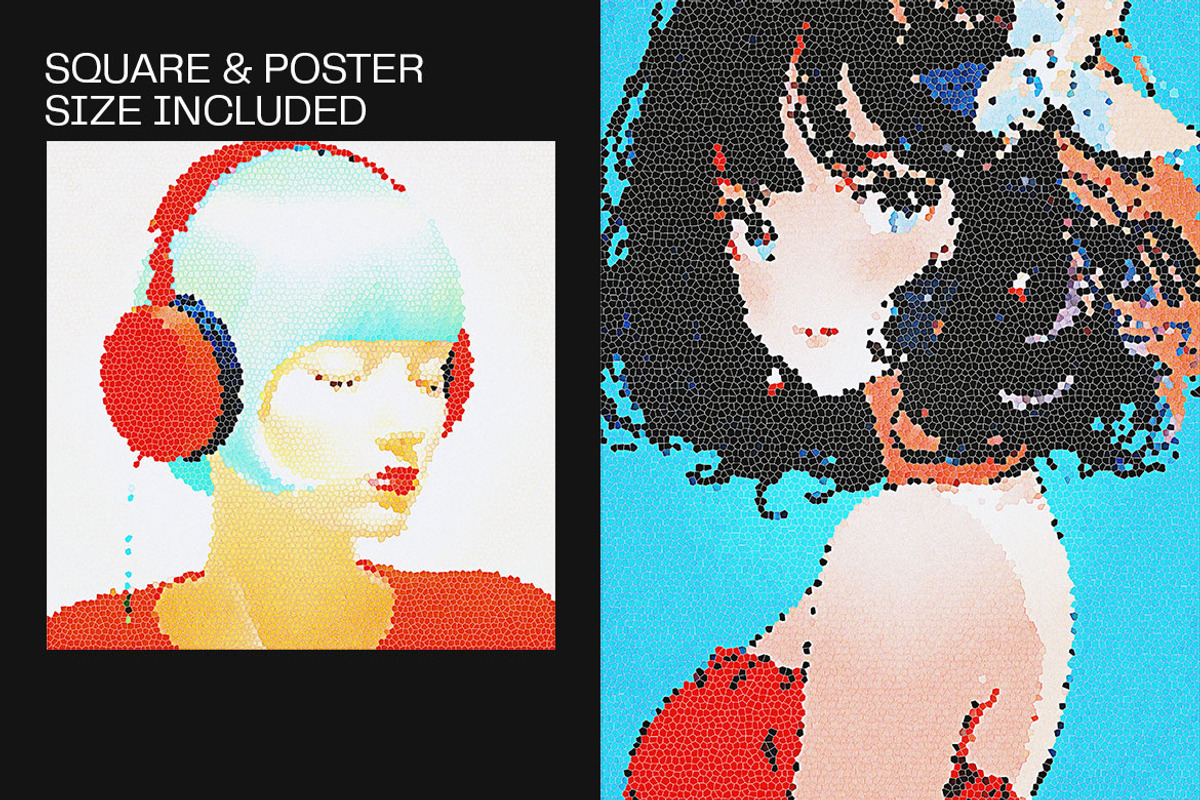 Colorful Mosaic Photo Effect, a Layer Style Add-On by dokudokunomi (Photo 2 of 5)