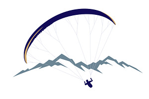 Paragliding Vector Illustration