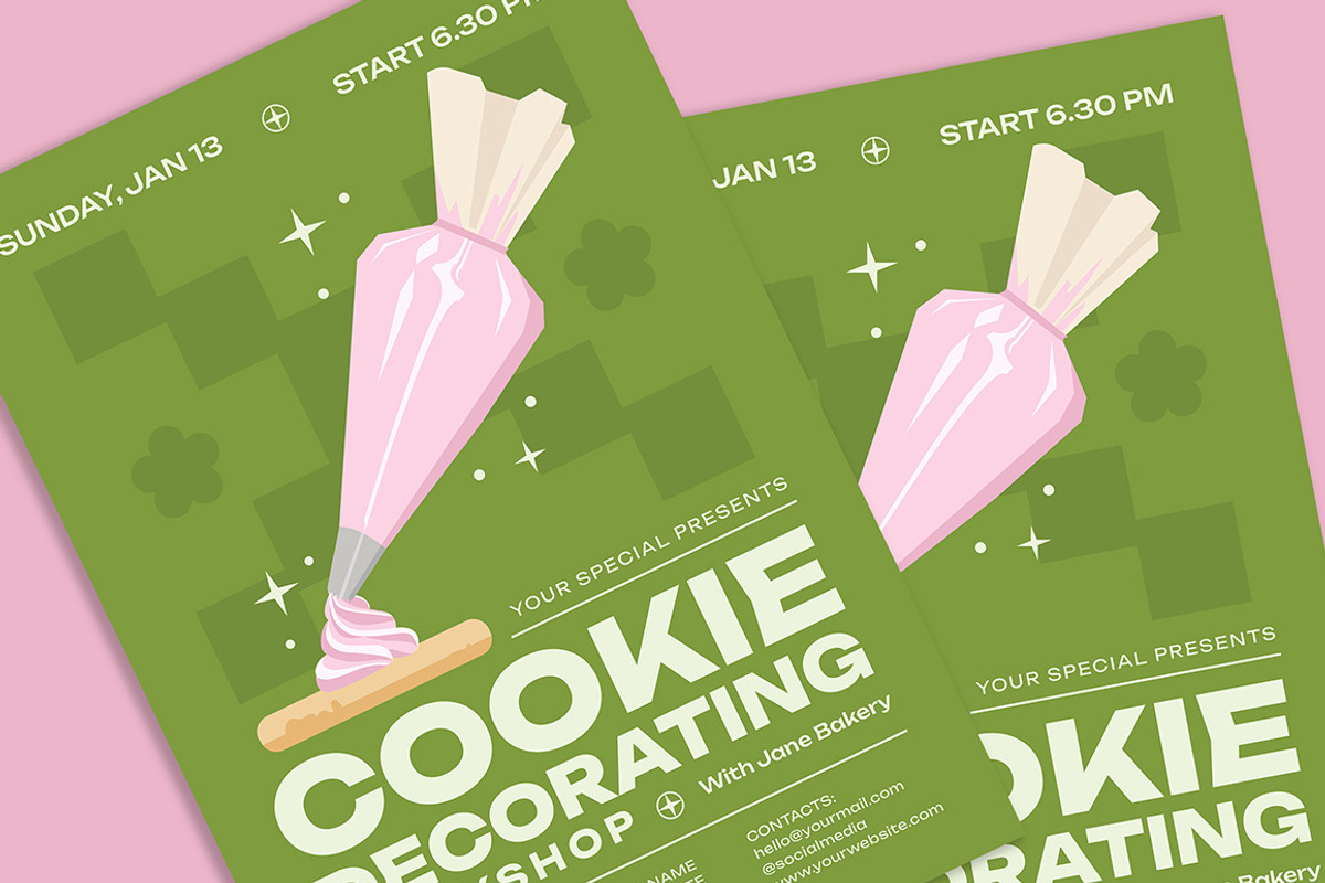 Cookie Decorating Workshop Flyer, a Flyer Template by Gumico Studio. (Photo 2 of 3)