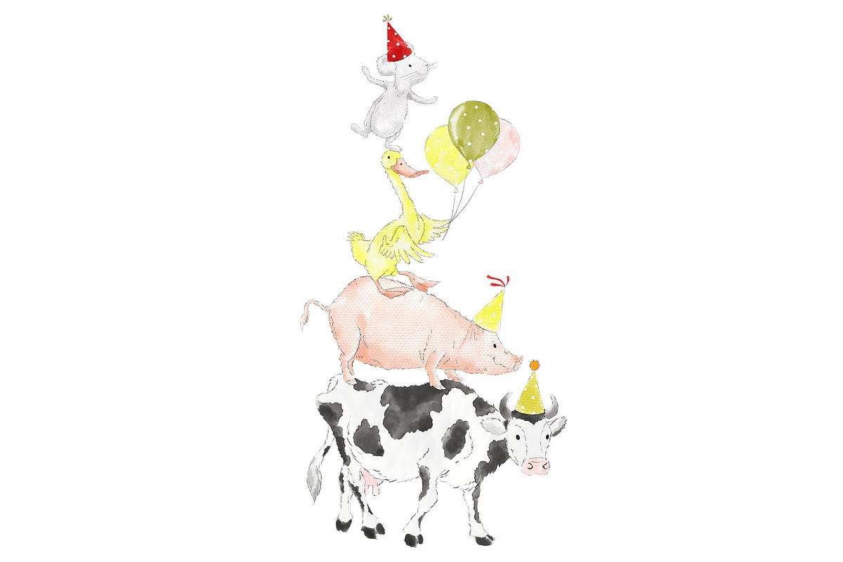Farm Party Barnyard Animals Clipart, an Animal Illustration by Magic Story Studio (Photo 5 of 5)