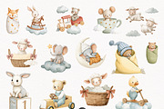 Dreamy Nursery Clipart Bundle, an Animal Illustration by PaintPixelCo (Thumbnail 2 of 13)