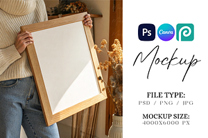 Neutral ISO A Frame in Hands Mockup, a Product Mockup by TatiMockup