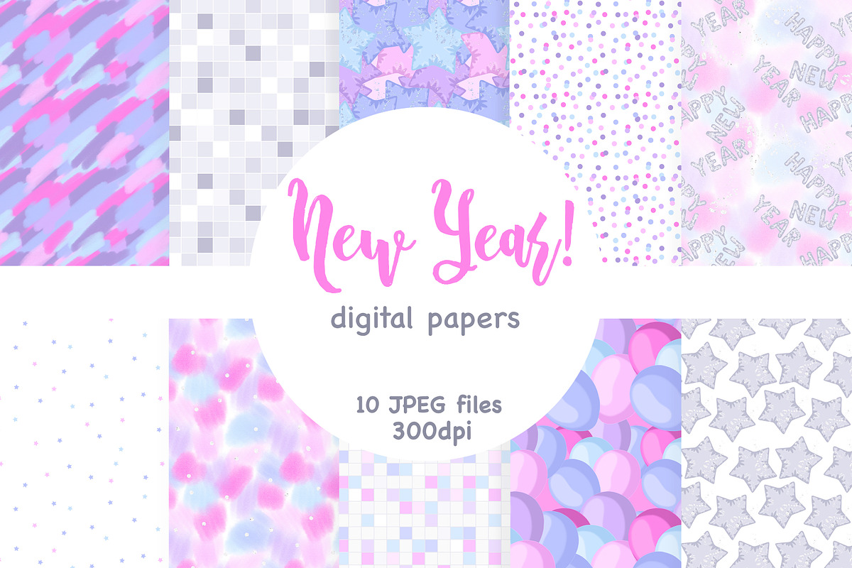 New Year Patterns, a Pattern Graphic by GlamArtZhanna (Photo 1 of 4)