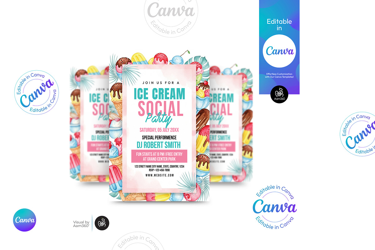 Ice Cream Social Flyer, a Flyer Template by Aam360 (Photo 2 of 3)