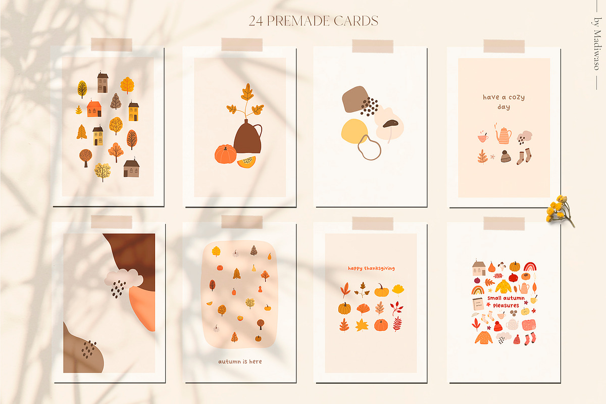 AUTUMN cozy fall season graphic set, a Seasonal Illustration by Madiwaso (Photo 6 of 12)
