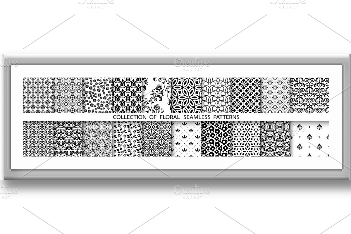 Geometric floral set of seamless, a Texture Illustration by RODINA (Photo 3 of 3)