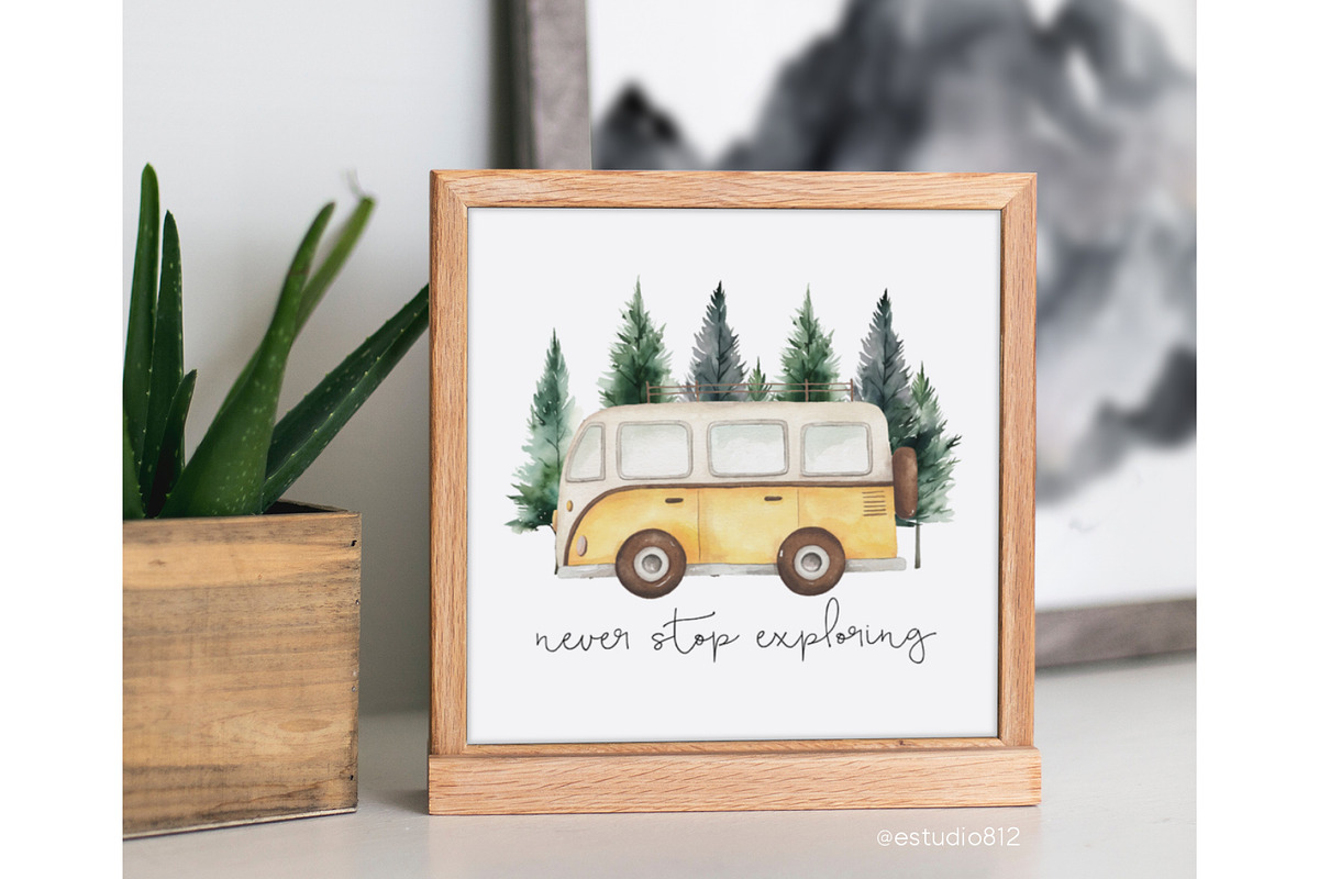 Camping watercolor set, an Animal Illustration by Estudio 812 (Photo 8 of 9)