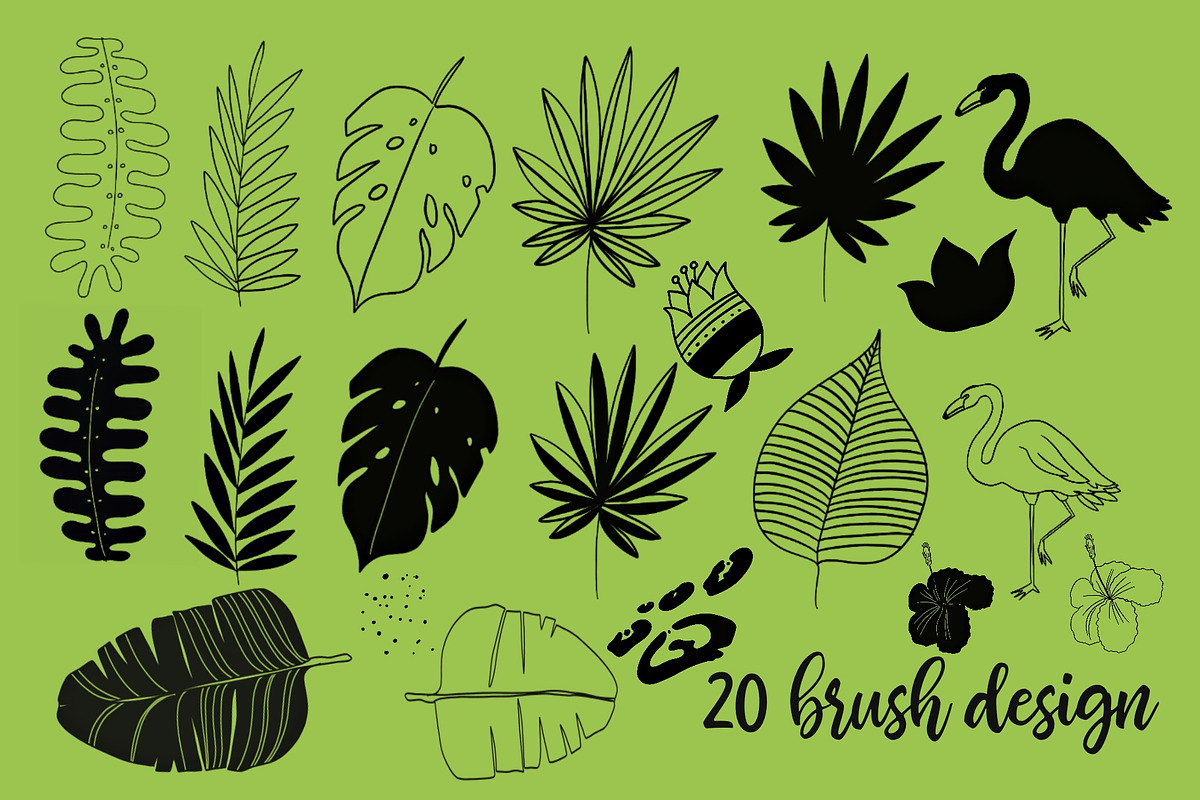 Tropical paradise procreate brush, a Brush Add-On by Meisanmui (Photo 3 of 7)