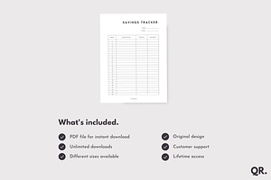 Printable Savings Tracker - Planner