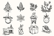 Vintage Christmas Illustration Set, an Object Illustration by NatalieArtShop (Thumbnail 5 of 9)