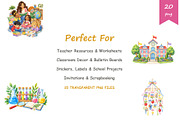 Watercolor Classroom Clipart, an Education Illustration by BerryPieArt (Thumbnail 4 of 4)