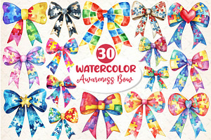 Autism Awareness Bow PNG, an Illustration by Dream Creation