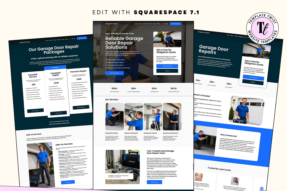 Garage Door Squarespace Website, a Squarespace Template by Template Twist Shop (Photo 2 of 9)