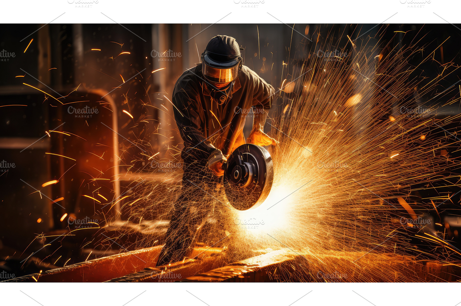 cascade metal sparks ai generated, an Industrial Photo by pikepicture
