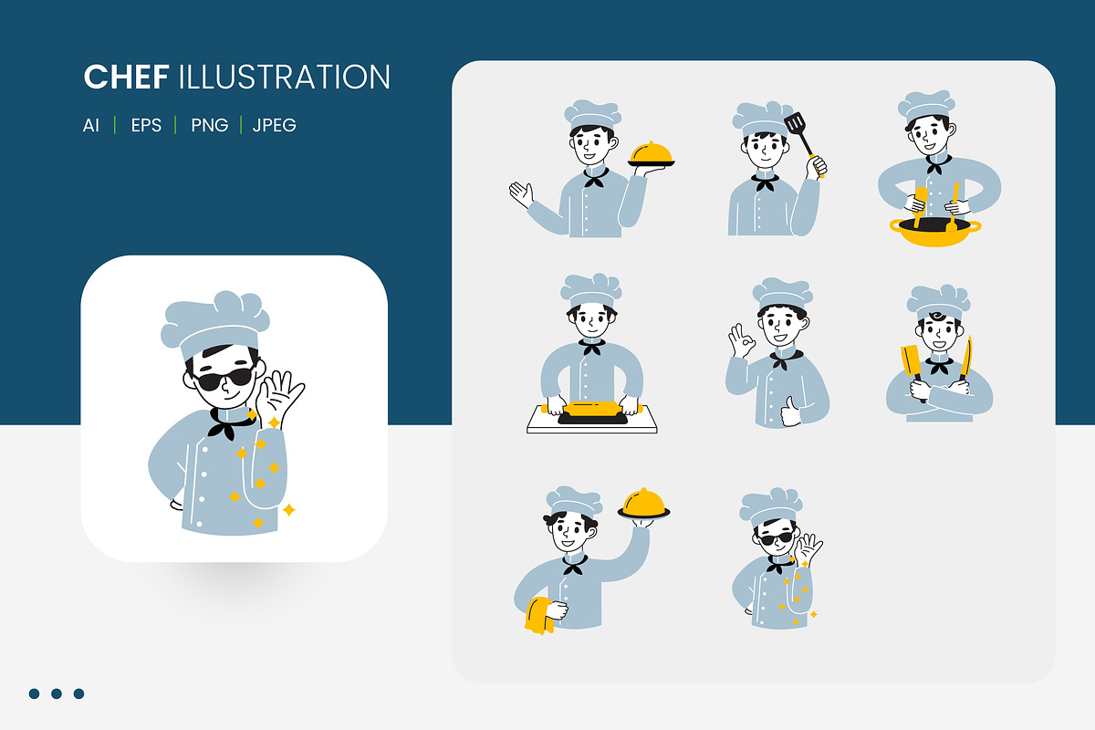 Set Chef Illustration, a Person Illustration by shin_std
