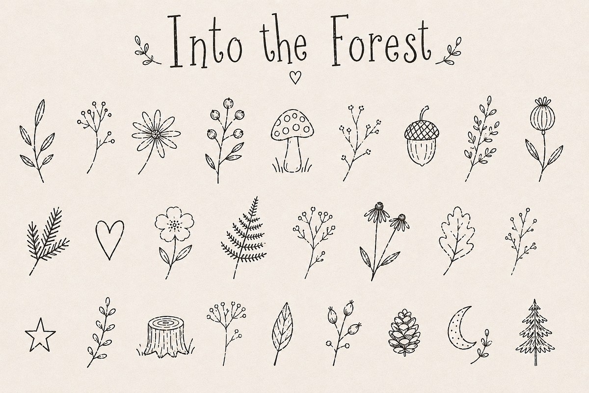 Into the Forest - Rustic Font, a Handwritten Font by Warm Cozy Cottage (Photo 3 of 5)
