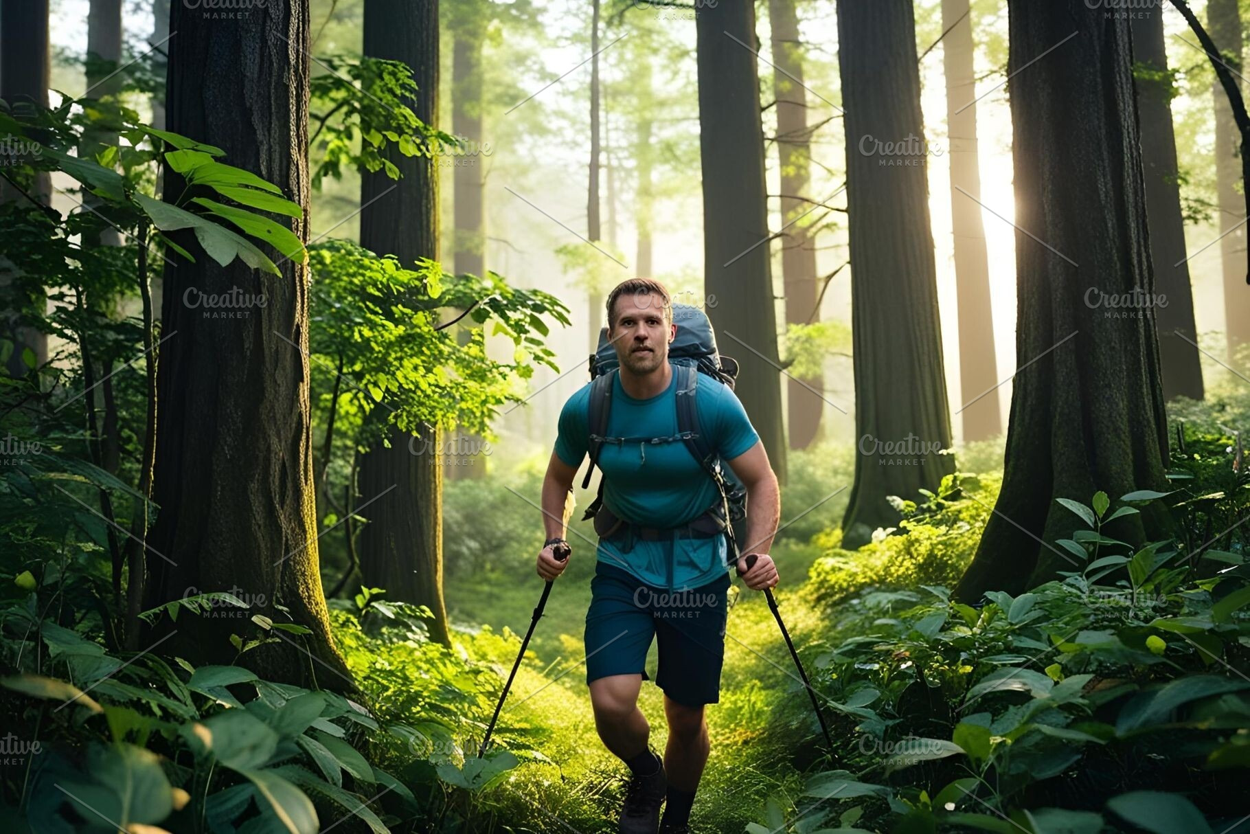 Poeple man hiking stock image, a Person Photo by ComfortQ