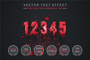 Splatter Blood Editable Text Effect