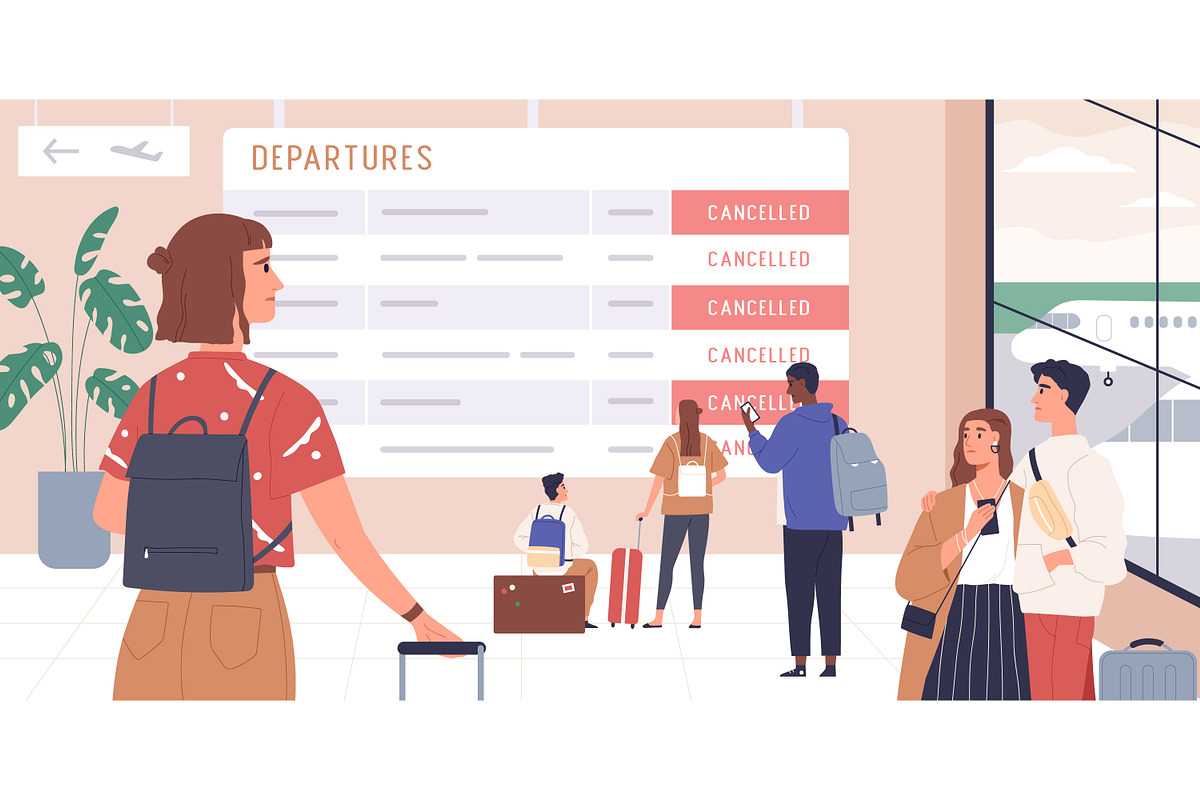 Cancelled flight concept, a Person Illustration by Good Studio (Photo 2 of 4)