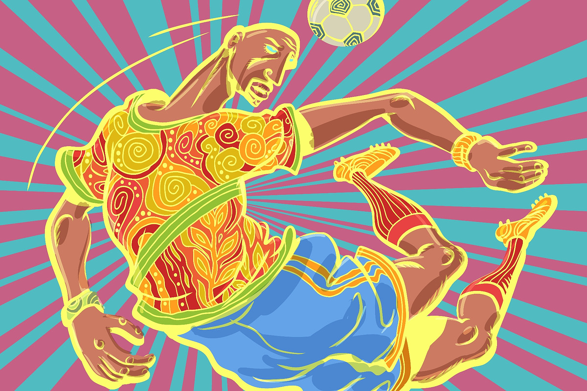 A football player and a ball, a Sport Illustration by rogistok (Photo 2 of 3)