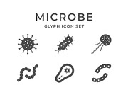 Set icons of microbe and bacterium, a Solid Icon by motorama (Thumbnail 1 of 2)