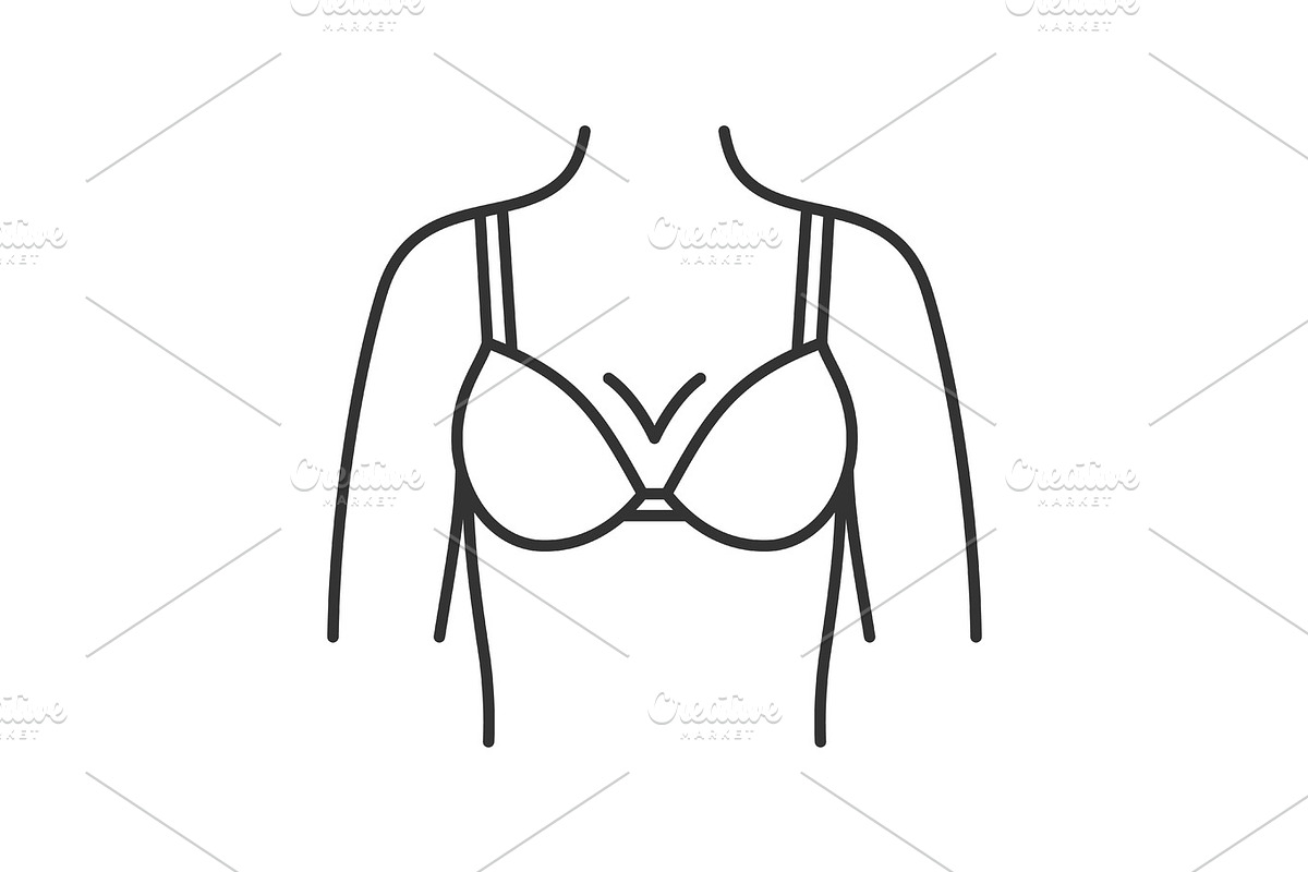 Female breast linear icon, an Outline Icon by IMG Visuals