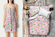 Magenta Watercolor Botanical Pattern, a Pattern Graphic by Gullenda (Thumbnail 4 of 6)