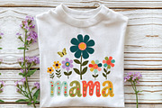 Boho Floral Mama T-shirt Design PNG, an Illustration by CraftArtStudio (Thumbnail 2 of 4)