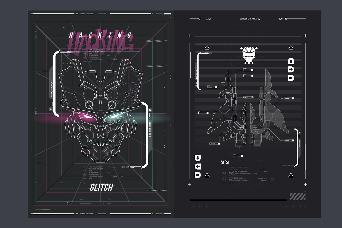 Hud Futuristic Posters Templates, a Technology Illustration by Andrew_Derr (Photo 1 of 6)
