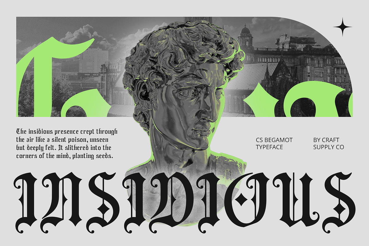 CS Bergamot – Blackletter Font, a Blackletter Font by Craft Supply Co. (Photo 5 of 8)