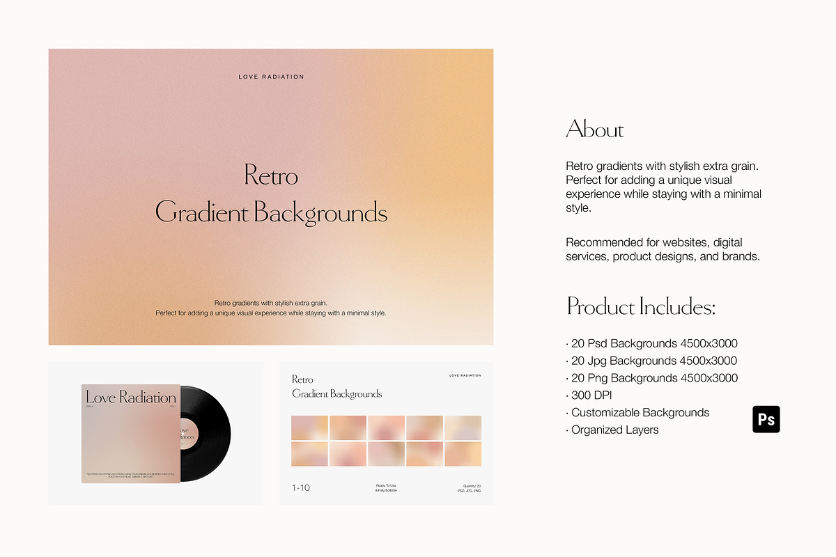 BUNDLE Grainy Gradient Backgrounds, an Object Graphic by Love Radiation Studio (Photo 18 of 23)