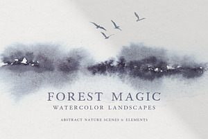 Abstract Watercolor Landscapes