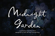 Midnight Garden Handwritten Font, a Font by mpllano14 (Thumbnail 1 of 7)