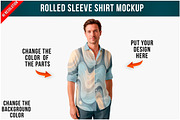 Rolled Sleeve Shirt Mockup PSD, a Shirt Mockup by Bruno's Shop (Thumbnail 1 of 4)
