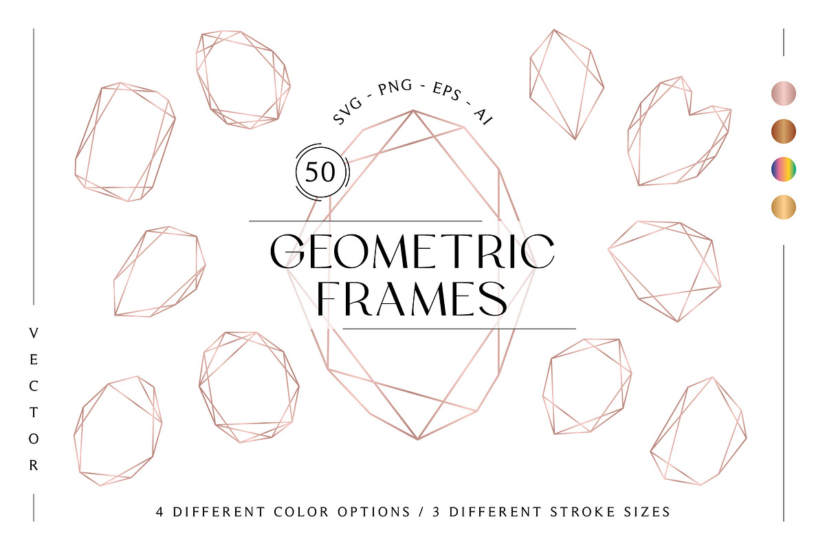 50 Geometric Frames, a Decorative Illustration by ChicGraphix (Photo 1 of 8)
