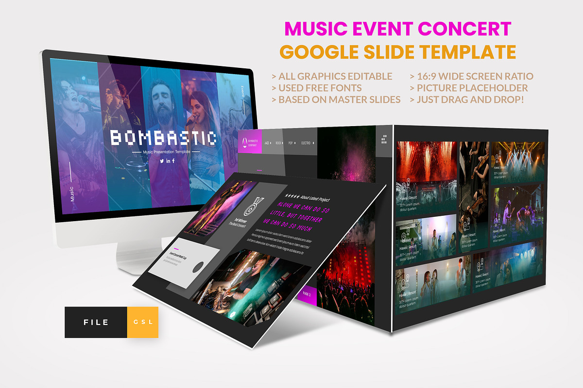 Music Event Concert Google Slide, a Presentation Template by Art StoreID (Photo 1 of 5)