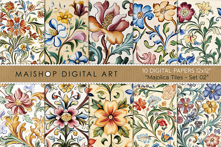 Mediterranean Tiles Scrapbook Papers