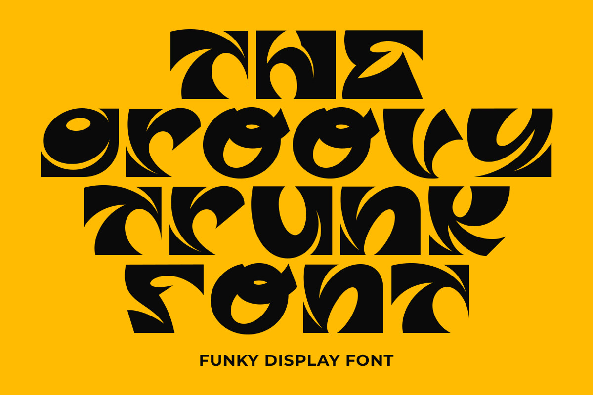 GF Trunk - Funky Display Font, a Serif Font by GroovyFontCo (Photo 1 of 8)