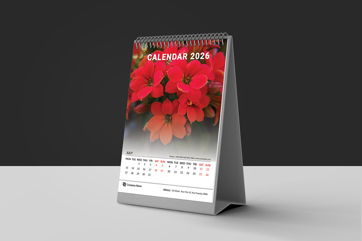 Desk Calendar 2026, a Stationery Template by crazyOWL (Photo 3 of 4)