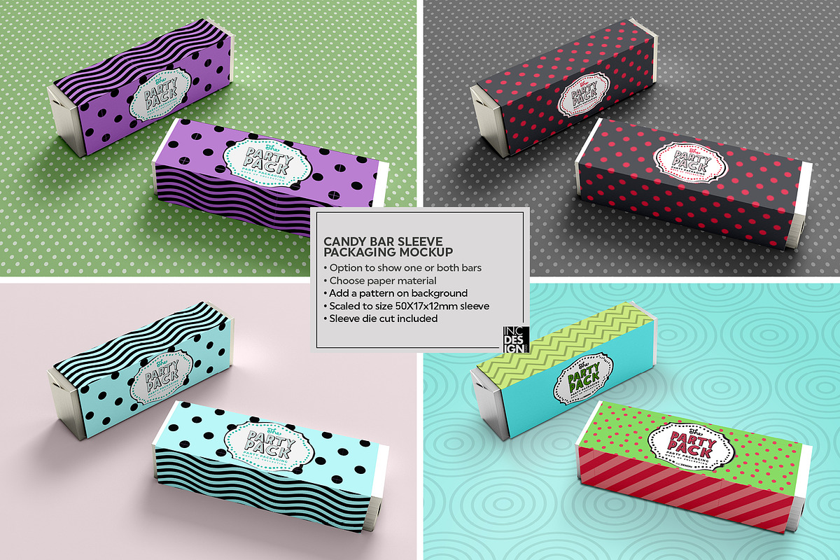 Candy Bar Sleeve Packaging Mockup, a Cups & Container Mockup by INCDesign (Photo 2 of 6)
