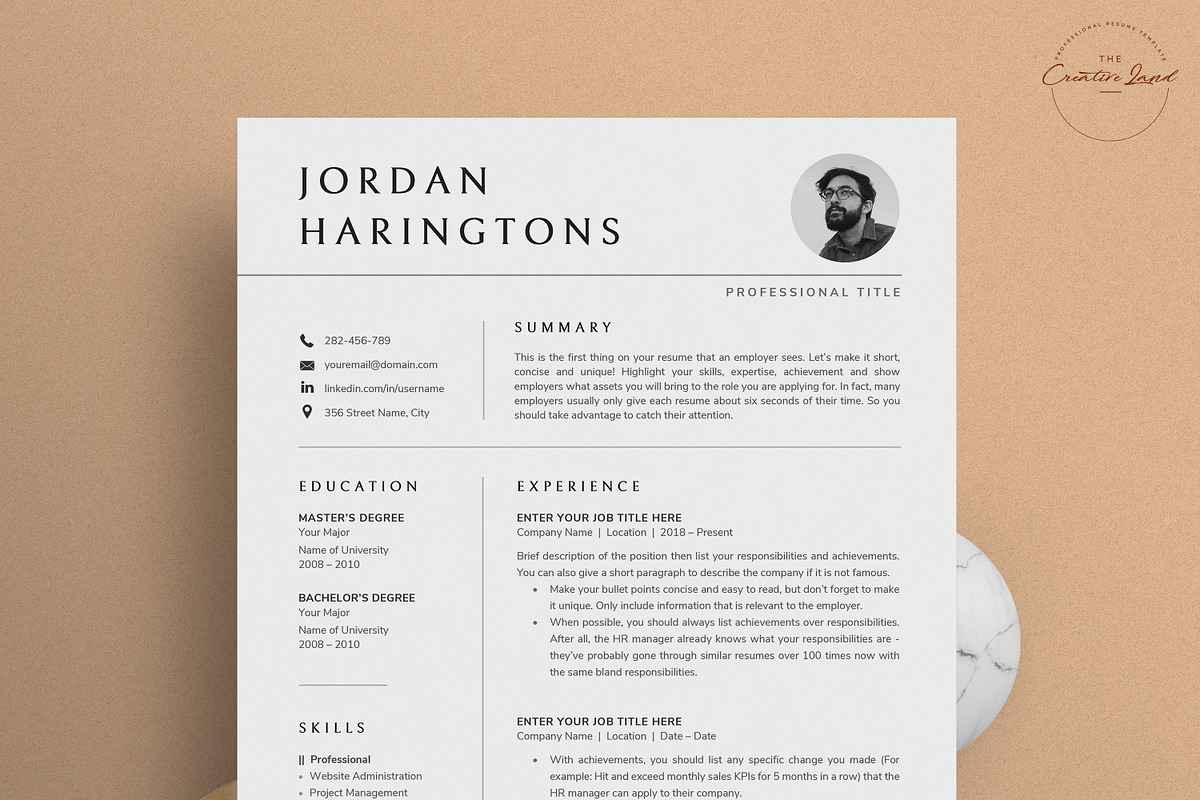 Resume/CV - The Jordan, a Resume Template by CreativeLandStudio (Photo 2 of 9)