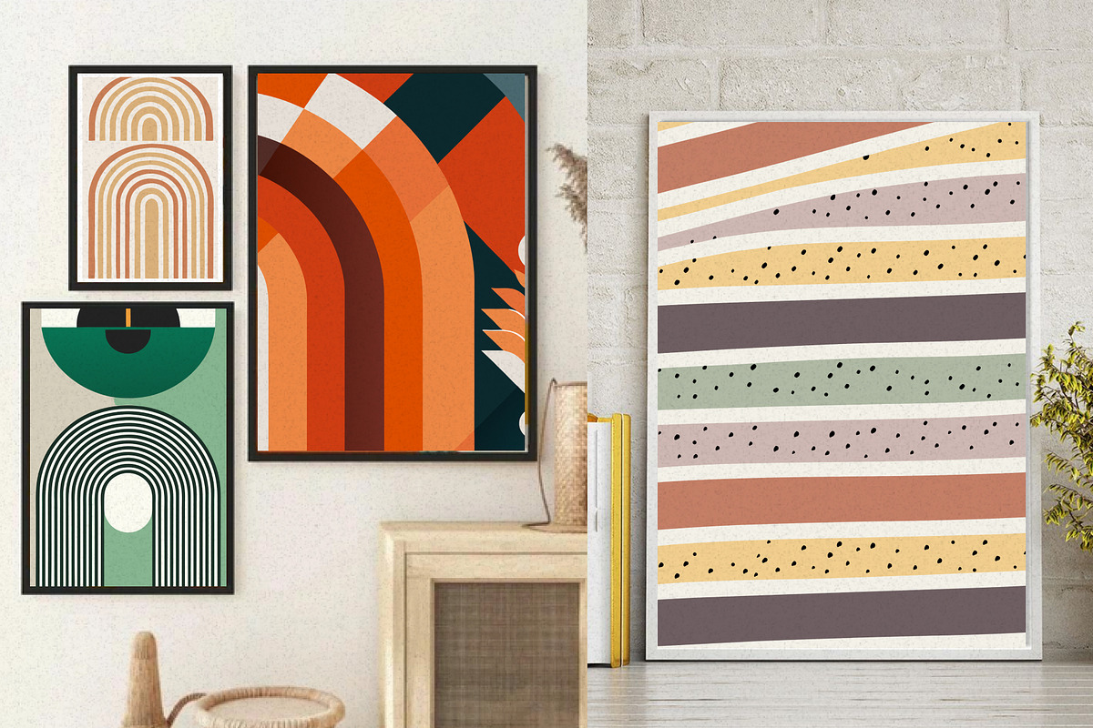 Rainbow Wall Art Print Set, a Wallpaper Graphic by Helospace (Photo 6 of 10)