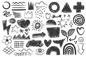 Abstract doodle shapes sticker pack, an Object Illustration by Lemberg Vector