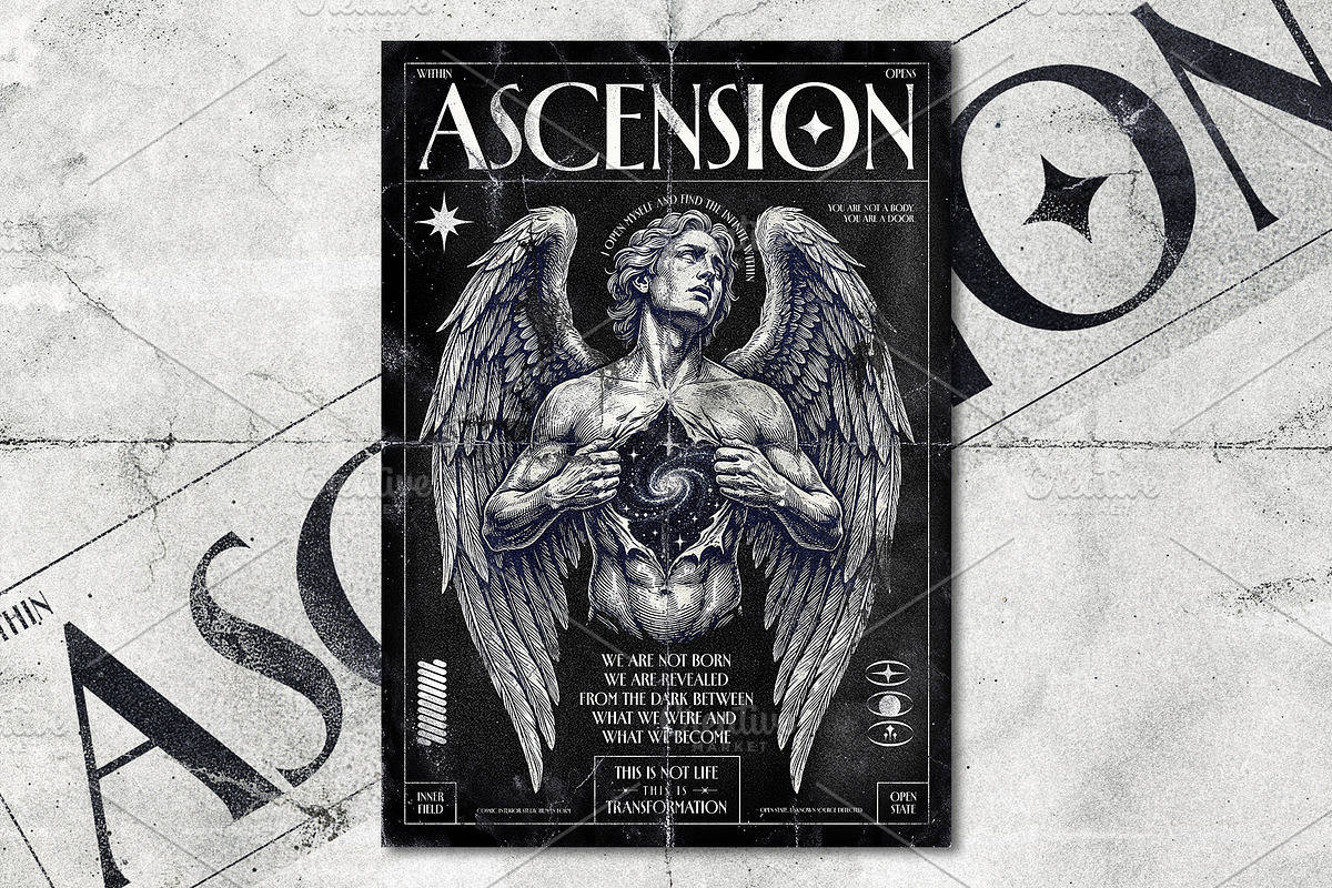 Brutalist Gothic Mystic Poster Set, a Poster Template by Black Cat Studio (Photo 2 of 7)
