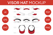 Visor Hat - Vector Template Mockup, a Hat Mockup by Mark Anthony Media (Thumbnail 1 of 4)